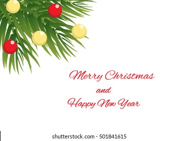 Tree branches on white background. Vector illustration.