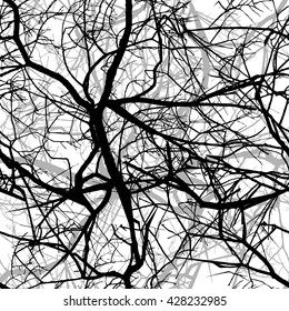 Tree branches seamless background. Vector