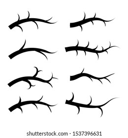 tree branches set isolated on white background. vector illustration 