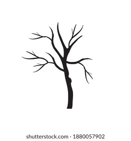 tree with branches silhouette style icon vector illustration design