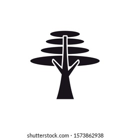 tree with branches silhouette style vector illustration design