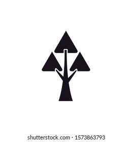tree with branches silhouette style vector illustration design