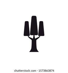 tree with branches silhouette style vector illustration design