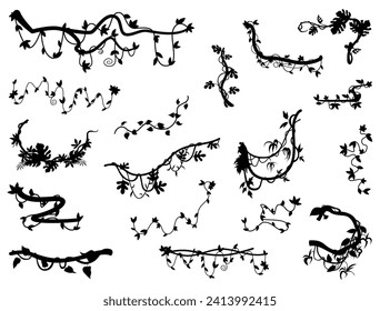 Tree branches silhouette vector art white background