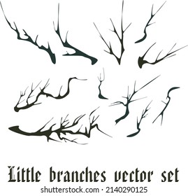 Tree branches silhouette vector set