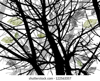 tree branches silhouettes. Vector illustration.