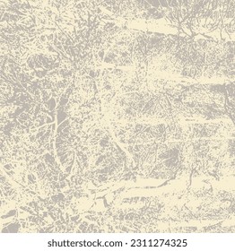 Ramas de árbol con nieve en textura invernal, fondo de grunge natural abstracto vectorial.