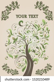 Tree with branches and text