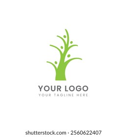 Tree with branches vector logo people in a tree shape concept logo icon