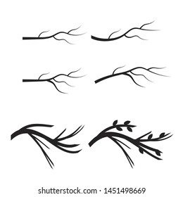 Tree branches. Vector tree branches silhouette. Leaves, swirls and floral elements