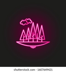 tree break tree neon style icon. Simple thin line, outline vector of landspace icons for ui and ux, website or mobile application