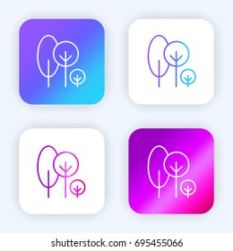 Tree bright purple and blue gradient app icon