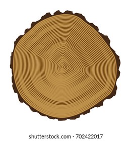 tree brown rings background and saw cut tree trunk