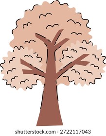 Árbol con tronco marrón y follaje