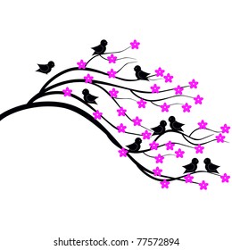 tree brunch with birds