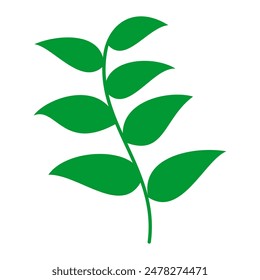 Tree Brunch icon isolated on white background. Twig with Leaves. Decorative Element Design. Spring, Summer Foliage, Plants, Foliage, Herbs. Vector Illustration