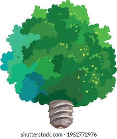 Tree bulb eco friendly illustration isolated on white bacgkround