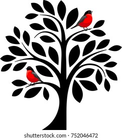Tree with bullfinches
