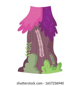 tree bush leaves foliage vegetation nature icon vector illustration