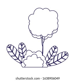 tree bush leaves vegetation botancial foliage icon vector illustration