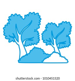 Tree and bushes cartoon