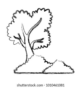 Tree and bushes cartoon