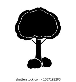 tree with bushes icon over white background, vector illustration