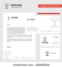 Tree Business Letterhead, Envelope and visiting Card Design vector template