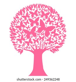 Tree with butterflies. Vector Illustration
