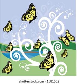  tree with butterfly