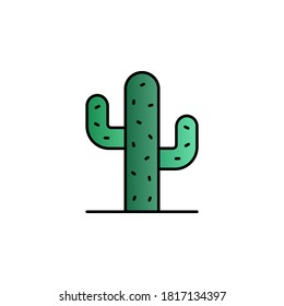 Tree, cactus color gradient vector icon