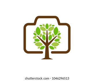 Tree Camera Icon Logo Design Element