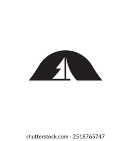 projeto do logotipo exterior do acampamento da árvore
