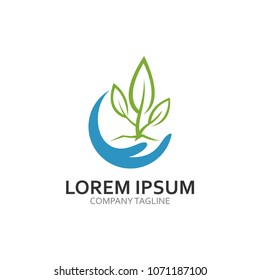 tree care ecology logotype modern leaf icon illustration