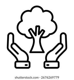 Ilustração do vetor de linha do ícone Tree Care