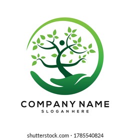 tree care vector, tree care logo, nature care logo