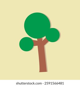 tree carton circle leaf cute simple ilustration