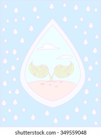 Tree cartoon cute Background picture.