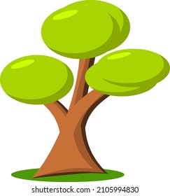 árbol en dibujos animados y arte vectorial de estilo de juego
