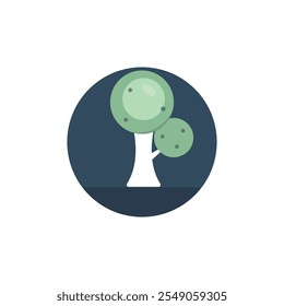 Tree cartoon icon flat design