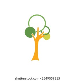 Tree cartoon icon flat design