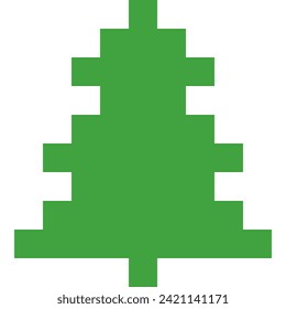 Tree cartoon icon in pixel style