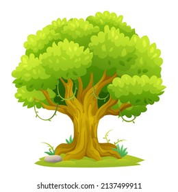 Tree cartoon illustration isolated on white background