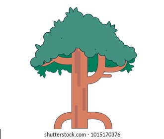 Tree cartoon isolated vector illustration