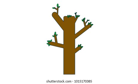 Tree cartoon isolated vector illustration