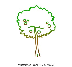 tree cartoon logo vector illustration, unique symbol suitable for branding and 
cover of a child's book