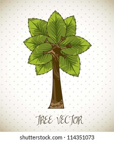 tree cartoon over beige background. vector illustration