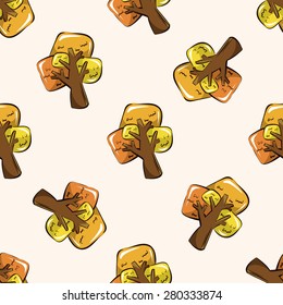 tree , cartoon seamless pattern background