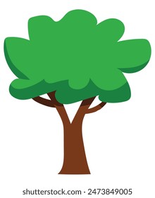 A tree in cartoon style and vector format.