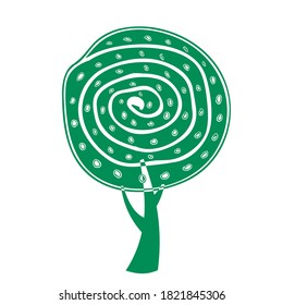 diseño vectorial de dibujos animados de árbol. ilustración de planta